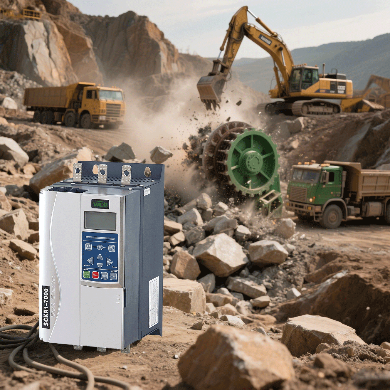 Snelle parameterinstelling voor SCKR1-7000-serie zachte starters.